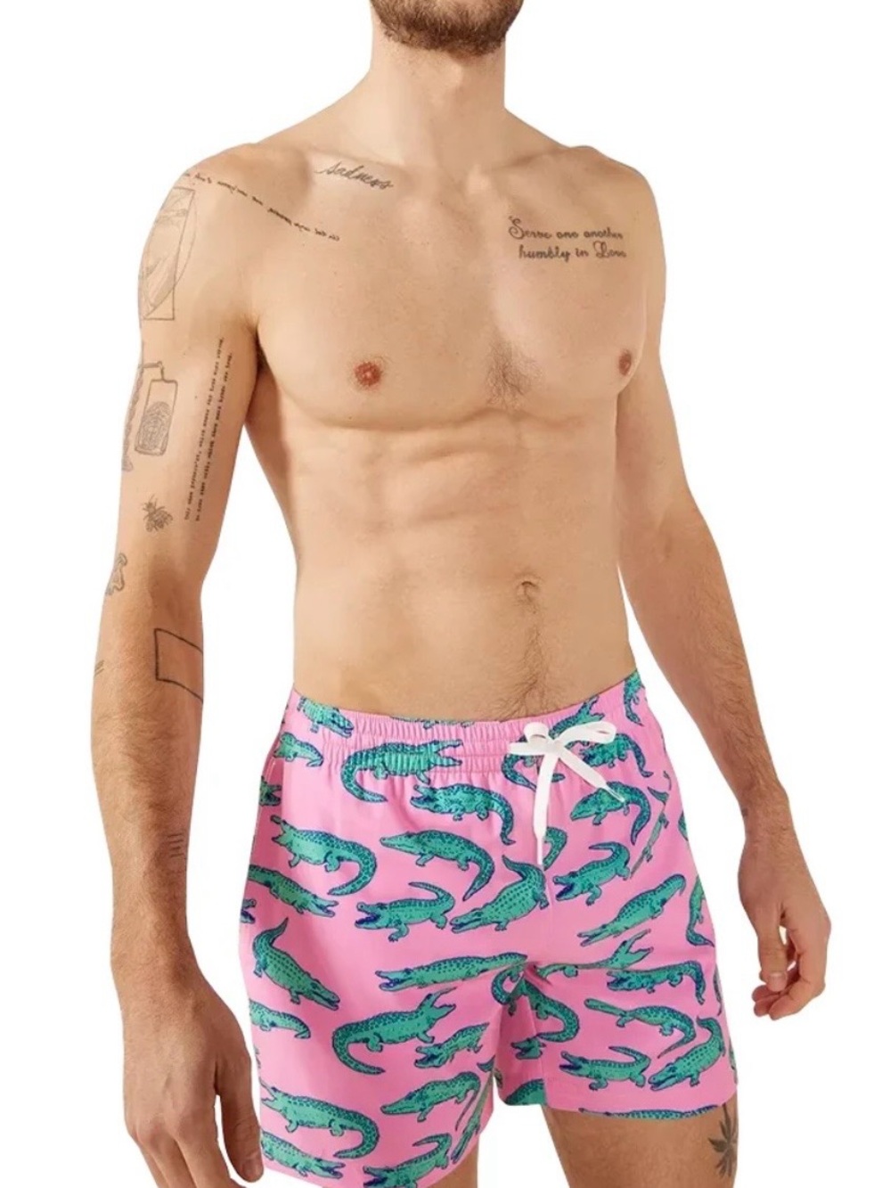 Chubbies Pink Swim Trunks 5.5" Crocodiles Alligator Lined